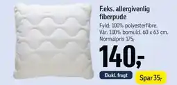 Føtex F.eks. allergivenlig fiberpude tilbud
