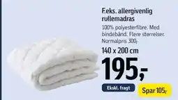 Føtex F.eks. allergivenlig rullemadras tilbud