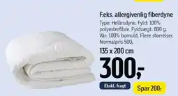 Føtex F.eks. allergivenlig fiberdyne tilbud