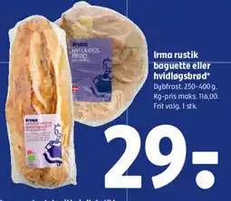 Coop 365 Irma rustik baguette eller hvidløgsbrød tilbud
