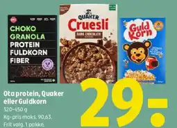 Coop 365 Ota protein, Quaker eller Guldkorn tilbud