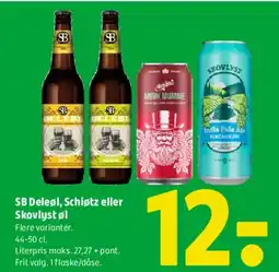Coop 365 SB Deleøl, Schiøtz eller Skovlyst øl tilbud