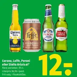 Coop 365 Corona, Leffe, Peroni eller Stella Artois øl tilbud