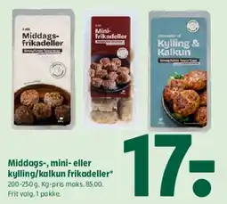 Coop 365 Middags-, mini- eller kylling/kalkun frikadeller tilbud