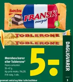 Coop 365 Marabou barer eller Toblerone tilbud