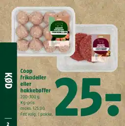 Coop 365 Coop frikadeller eller hakkebøffer tilbud