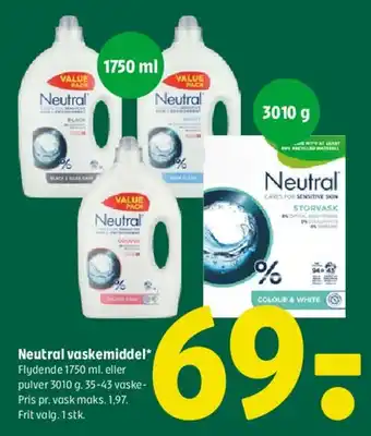 Coop 365 Neutral vaskemiddel tilbud