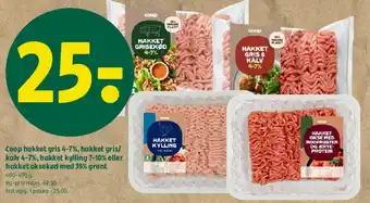Coop hakket kød (hakket gris/kalv/kylling/oksekød med grønt)