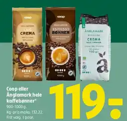 Coop 365 Coop eller Änglamark hele kaffebønner tilbud