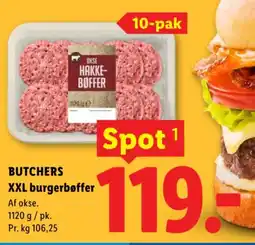 Lidl BUTCHERS XXL Burgerbøffer tilbud