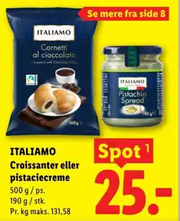Lidl ITALIAMO Croissanter eller pistaciecreme tilbud