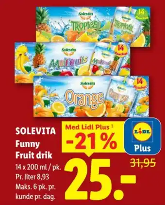 Lidl SOLEVITA Funny fruit drik tilbud