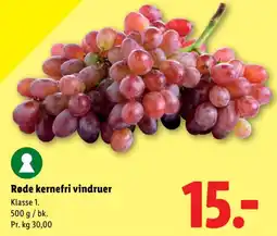 Lidl Røde kernefri vindruer tilbud