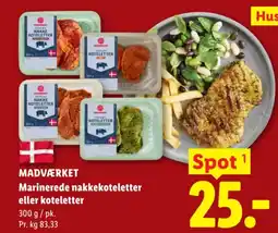 Lidl MADVÆRKET Marinerede nakkekoteletter eller koteletter tilbud