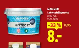 Lidl MAMMEN Laktosefri hytteost tilbud