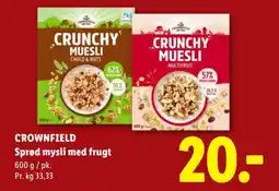 Lidl CROWNFIELD Sprød mysli med frugt tilbud