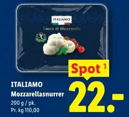 Lidl ITALIAMO Mozzarellasnurrer tilbud