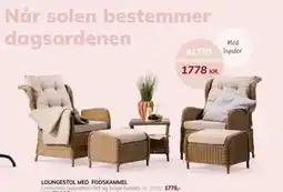 Daells Bolighus LOUNGESTOL MED FODSKAMMEL tilbud