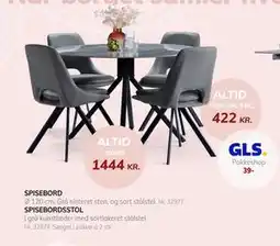 Daells Bolighus SPISEBORDSSTOL i grå kunstlæder med sortlakeret stålstel tilbud