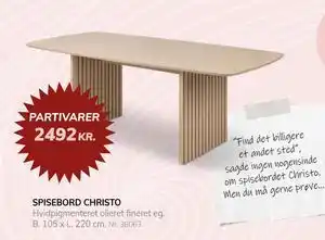 Daells Bolighus SPISEBORD CHRISTO tilbud