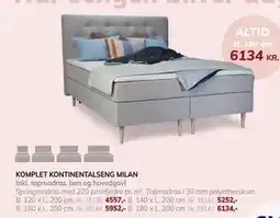 Daells Bolighus KOMPLET KONTINENTALSENG MILAN tilbud