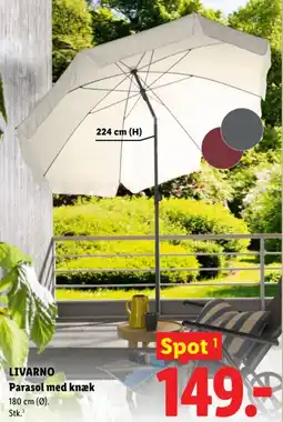 Lidl LIVARNO Parasol med knæk tilbud