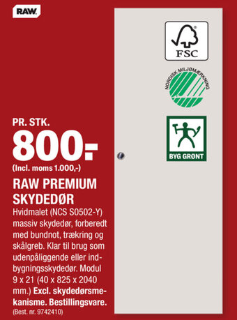 Raw Premium Skydedør