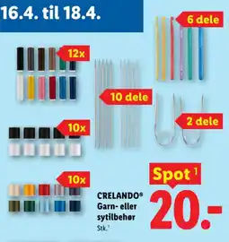 Lidl CRELANDO Garn- eller sytilbehør tilbud