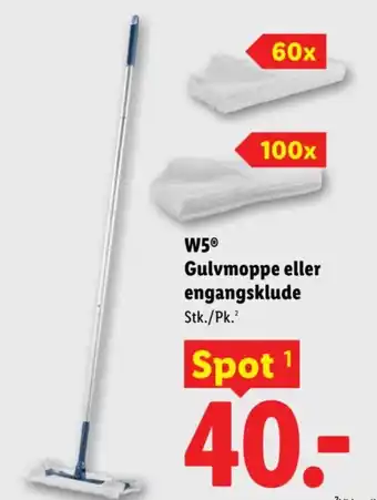 Lidl W5 Gulvmoppe eller engangsklude tilbud