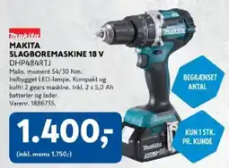 Davidsen Makita slagboremaskine 18 v tilbud