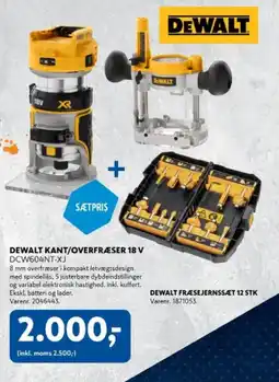 Davidsen Dewalt kant/overfræser 18 v dcw604nt-xj tilbud