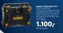 Davidsen Dewalt tstak radio 18 v dwst1-81078-qw tilbud