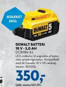Davidsen Dewalt batteri 18 v - 5,0 ah dcb184-xj tilbud
