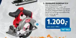 Davidsen Milwaukee rundsav 12 v m12 fcs442-0x fuel tilbud