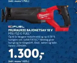 Davidsen Milwaukee bajonetsav 18 v m18 fsz-0 fuel™ tilbud