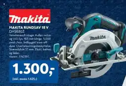 Davidsen Makita rundsav 18 v dhs680z tilbud