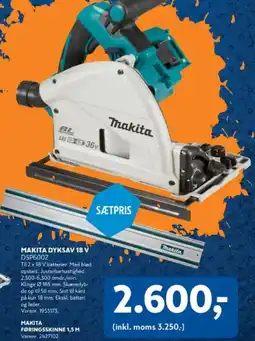Davidsen Makita dyksav 18 v dsp600z tilbud