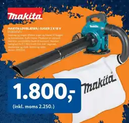 Davidsen Makita løvblæser/-suger 2 x 18 v dub363zv tilbud