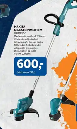 Davidsen Makita græstrimmer 18 v dur193z tilbud