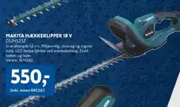 Davidsen Makita hækkeklipper 18 v duh523z tilbud