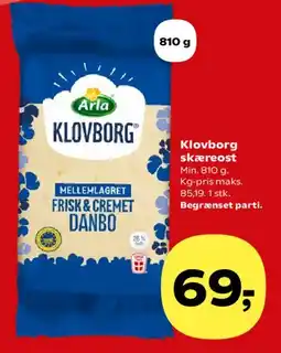 SuperBrugsen Klovborg skæreost (Mellemlagret Danbo) tilbud