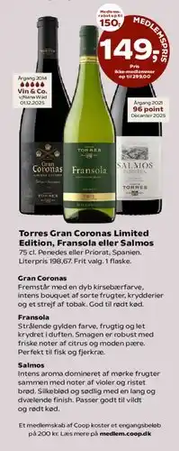 SuperBrugsen Torres Gran Coronas Limited Edition, Fransola eller Salmos tilbud