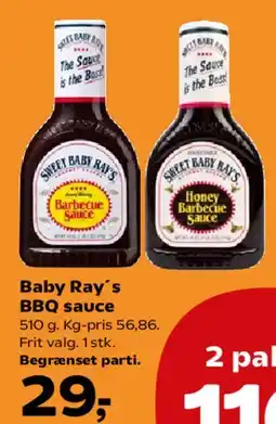 SuperBrugsen Sweet Baby Ray's BBQ sauce tilbud