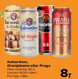 SuperBrugsen Kaiserdom / Oranjeboom / Praga (øl) tilbud
