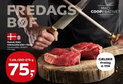 SuperBrugsen Dansk Kalv entrecote eller ribeye (Fredagsbøf) tilbud