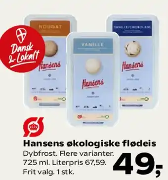 SuperBrugsen Hansens økologiske flødeis tilbud