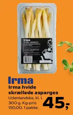 Kvickly Irma hvide skrællede asparges tilbud