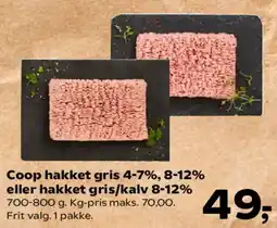 Kvickly Coop hakket gris/kalv (4-7% / 8-12%) tilbud