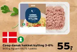 Kvickly Coop dansk hakket kylling 3-6% tilbud