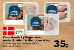 Kvickly Coop dansk kyllingeover-/under- eller lårfilet uden skind tilbud